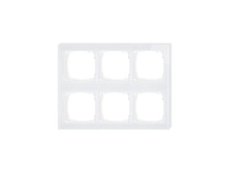 DECO Ramka modułowa 6 krotna (3 poziom, 2 pion) - efekt szkła (ramka biała spód biała) biały 0-0-DRSM-3x2