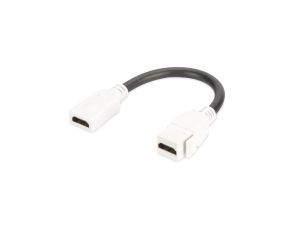 Moduł Keystone HDMI z kablem 12cm łącznik do gniazd i pustych paneli żeński/żeński biały DN-93403