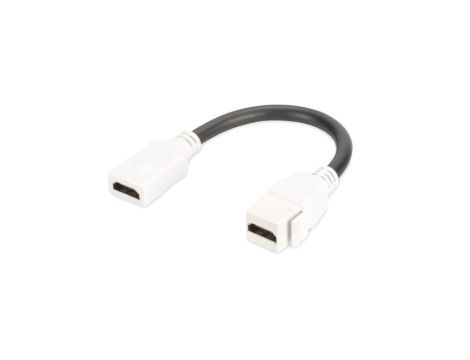 Moduł Keystone HDMI z kablem 12cm łącznik do gniazd i pustych paneli żeński/żeński biały DN-93403
