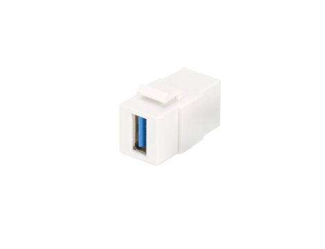 Moduł Keystone USB 3.0 łącznik do gniazd i pustych paneli żeński/żeński biały DN-93404