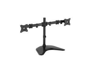 Stojak biurkowy podwójny 2xLCD max 27 cali max obciążenie 16kg uchylno-obrotowy 360st(PIVOT) DA-90348