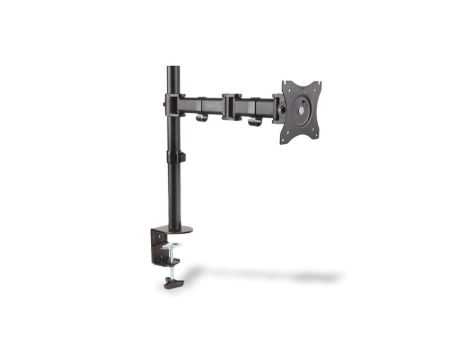 Stojak biurkowy pojedycz z zaciskiem 1xLCD max 27 cali max 8kg uchylno-obrotowy 360st(PIVOT) DA-90361