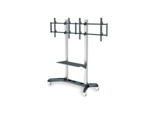 Stojak mobilny podwójny z półką 2xLCD max 70 cali max 128kg VESA max 800x500 DA-90371