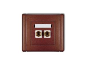 FLEXI Gniazdo głośnikowe pojedyncze (typu banan - czerwony i czarny, pozłacane, 4 mm2, skręcane) brązowy metalik 9FGG-4