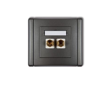 FLEXI Gniazdo głośnikowe pojedyncze (typu banan - czerwony i czarny, pozłacane, 4 mm2, skręcane) grafitowy 11FGG-4