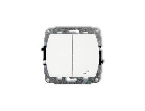 TREND Łącznik jednobiegunowy ze schodowym podświetlany biały WP-10L