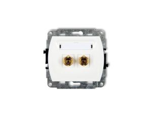 TREND Gniazdo głośnikowe pojedyncze (typu banan - czerwony i czarny, pozłacany, 4 mm2, skręcany) biały GG-4