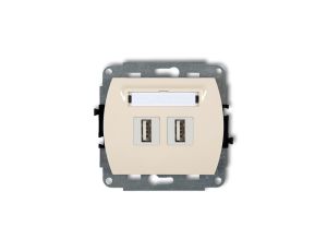 TREND Gniazdo podwójne 2xUSB-AA beżowy 1GUSB-2