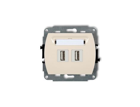 TREND Gniazdo podwójne 2xUSB-AA beżowy 1GUSB-2