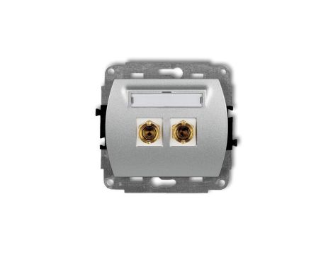 TREND Gniazdo głośnikowe pojedyncze (typu banan - czerwony i czarny, pozłacany, 4 mm2, skręcany) srebrny metalik 7GG-4