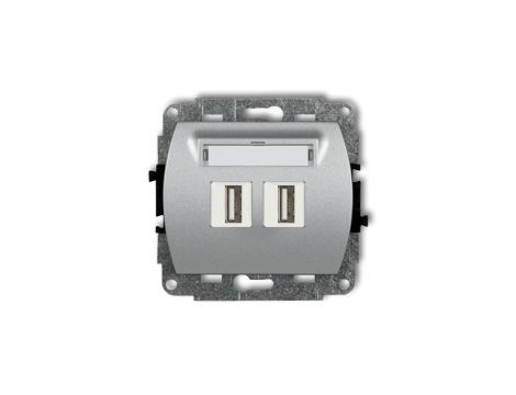 TREND Gniazdo podwójne 2xUSB-AA srebrny metalik 7GUSB-2