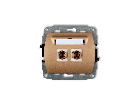 TREND Gniazdo głośnikowe pojedyncze (typu banan - czerwony i czarny, pozłacany, 4 mm2, skrcany) złoty metalik 8GG-4