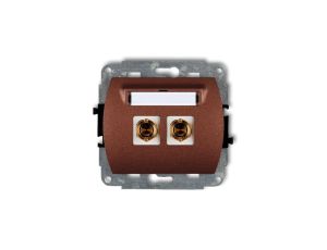 TREND Gniazdo głośnikowe pojedyncze (typu banan - czerwony i czarny, pozłacany, 4 mm2, skrcany) brĄzowy metalik 9GG-4