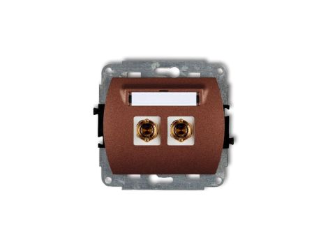 TREND Gniazdo głośnikowe pojedyncze (typu banan - czerwony i czarny, pozłacany, 4 mm2, skrcany) brĄzowy metalik 9GG-4