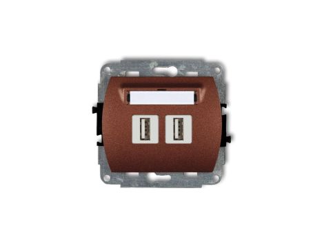 TREND Gniazdo podwójne 2xUSB-AA brĄzowy metalik 9GUSB-2