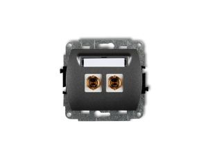 TREND Gniazdo głośnikowe pojedyncze (typu banan - czerwony i czarny, pozłacany, 4 mm2, skrcany) grafitowy 11GG-4