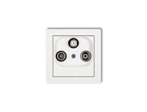 DECO Gniazdo antenowe RTV-SAT przelotowe 10dB biały DGSP