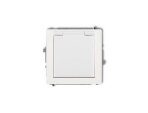 DECO Gniazdo bryzgoszczelne z/u SCHUKO (klapka biała) biały DGPB-1sp
