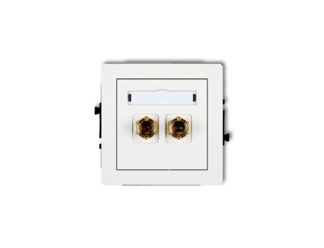 DECO Gniazdo głośnikowe pojedyncze (typu banan - czerwony i czarny, pozłacany, 4 mm2, do lutowania) biały DGG-3