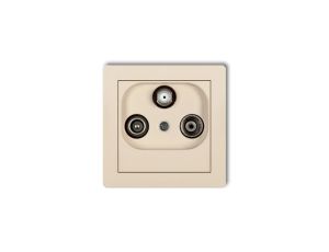 DECO Gniazdo antenowe RTV-SAT przelotowe 10dB beżowy 1DGSP