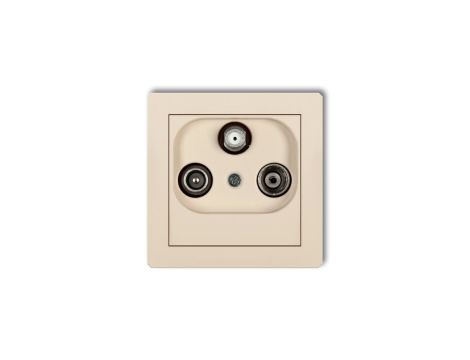 DECO Gniazdo antenowe RTV-SAT przelotowe 10dB beżowy 1DGSP