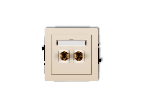 DECO Gniazdo głośnikowe pojedyncze (typu banan - czerwony i czarny, pozłacany, 4 mm2, do lutowania) beżowy 1DGG-3