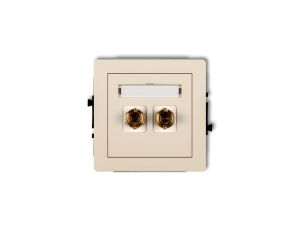 DECO Gniazdo głośnikowe pojedyncze (typu banan - czerwony i czarny, pozłacany, 4 mm2, skręcany) beżowy 1DGG-4