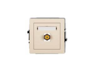 DECO Gniazdo pojedyncze RCA (typu cinch - żółty, pozłacany) beżowy 1DGRCA-1