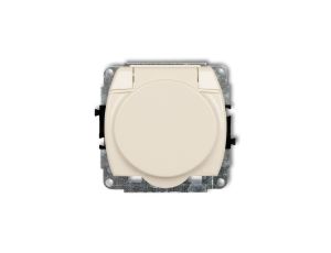 TREND Gniazdo bryzgoszczelne z/u (klapka beżowa) beżowy 1GPB-1zp