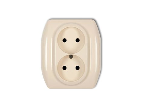 TREND Gniazdo podwójne b/u beżowy 1GP-2p