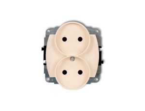 TREND Gniazdo podwójne b/u beżowy 1GPR-2p