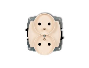 TREND Gniazdo podwójne z/u beżowy 1GPR-2zp