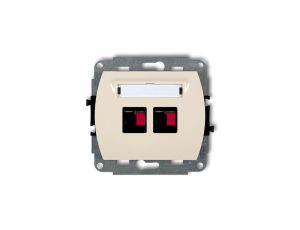 TREND Gniazdo głośnikowe podwójne beżowy 1GG-2