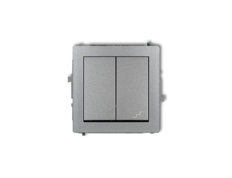 DECO Łącznik jednobiegunowy ze schodowym (osobne zasilanie) srebrny metalik 7DWP-10.2
