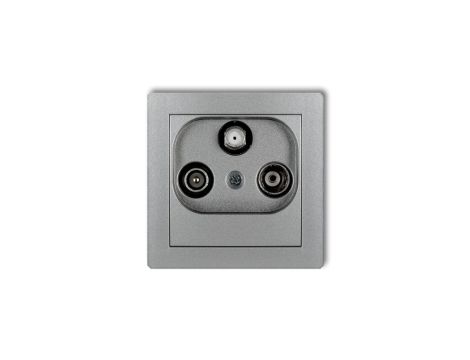 DECO Gniazdo antenowe RTV-SAT przelotowe 10dB srebrny metalik 7DGSP