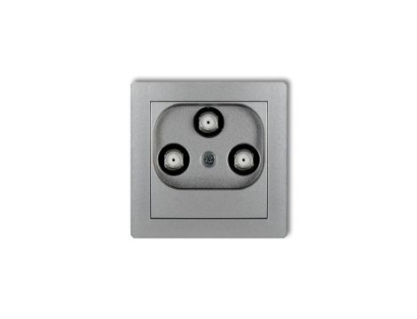 DECO Gniazdo multimedialne 3F DATA (Vectra) srebrny metalik 7DGMV