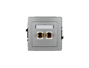 DECO Gniazdo głośnikowe pojedyncze (typu banan - czerwony i czarny, pozłacany, 4 mm2, do lutowania) srebrny metalik 7DGG-3