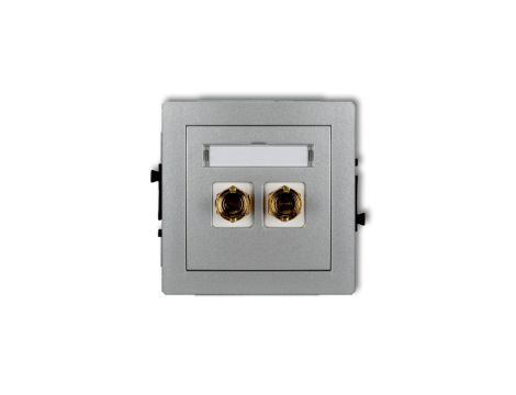 DECO Gniazdo głośnikowe pojedyncze (typu banan - czerwony i czarny, pozłacany, 4 mm2, do lutowania) srebrny metalik 7DGG-3