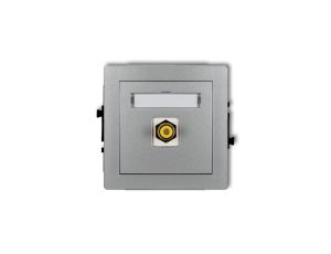 DECO Gniazdo pojedyncze RCA (typu cinch - żółty, pozłacany) srebrny metalik 7DGRCA-1