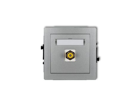 DECO Gniazdo pojedyncze RCA (typu cinch - żółty, pozłacany) srebrny metalik 7DGRCA-1