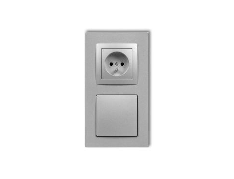 DECO Gniazdo ssące odkurzacza centralnego z gniazdem pojedynczym z uziemieniem DECOvac srebrny metalik 7DGV-2