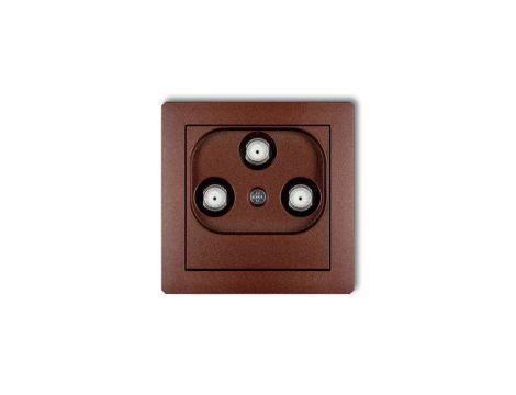DECO Gniazdo multimedialne 3F DATA (UPC) brązowy metalik 9DGMU