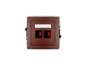 DECO Gniazdo głośnikowe podwójne brązowy metalik 9DGG-2