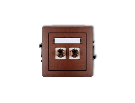 DECO Gniazdo głośnikowe pojedyncze (typu banan - czerwony i czarny, pozłacany, 4 mm2, do lutowania) brązowy metalik 9DGG-3