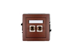 DECO Gniazdo głośnikowe pojedyncze (typu banan - czerwony i czarny, pozłacany, 4 mm2, skręcany) brązowy metalik 9DGG-4