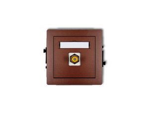 DECO Gniazdo pojedyncze RCA (typu cinch - żółty, pozłacany) brązowy metalik 9DGRCA-1