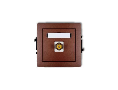 DECO Gniazdo pojedyncze RCA (typu cinch - żółty, pozłacany) brązowy metalik 9DGRCA-1