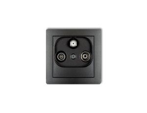 DECO Gniazdo antenowe RTV-SAT przelotowe 10dB grafitowy 11DGSP