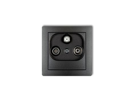 DECO Gniazdo antenowe RTV-SAT końcowe multimedialne (Internet) grafitowy 11DGM