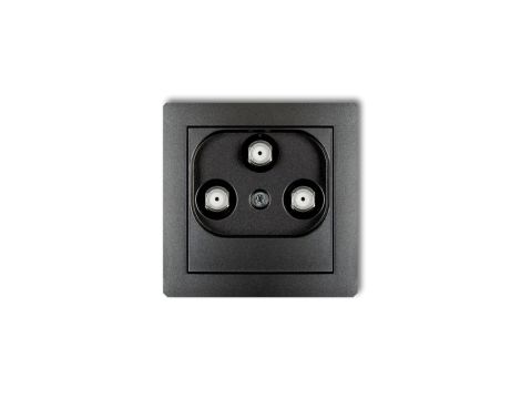 DECO Gniazdo multimedialne 3F DATA (Vectra) grafitowy 11DGMV